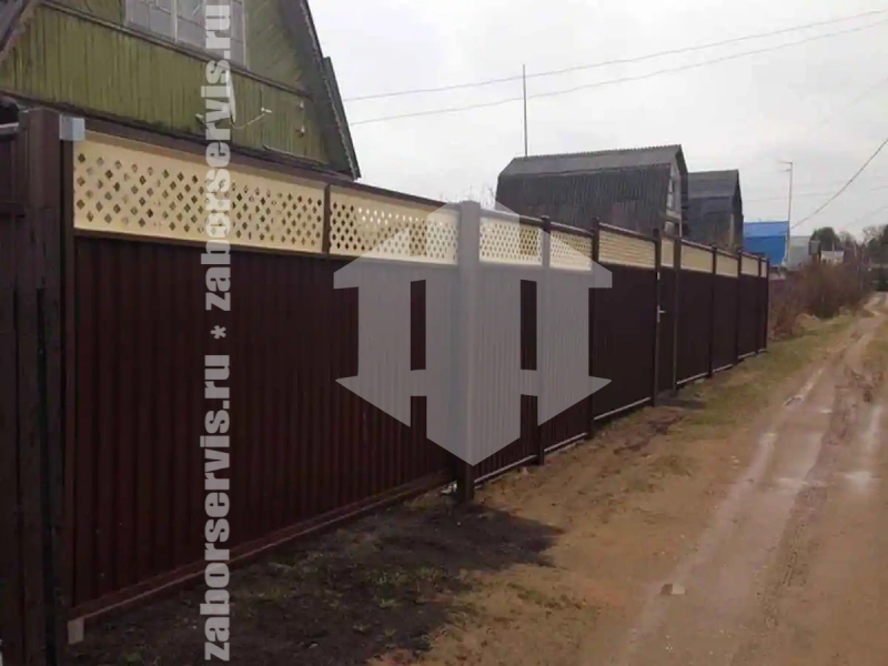 Забор из профнастила с воротам 79 метров