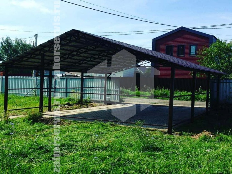 Навес из металлочерепицы пример 7