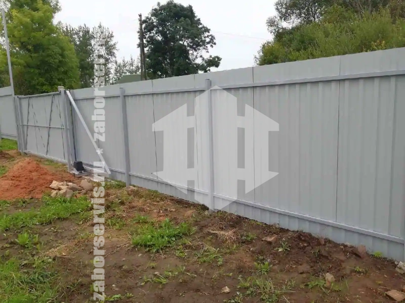 Забор из профнастила 88 метров синий