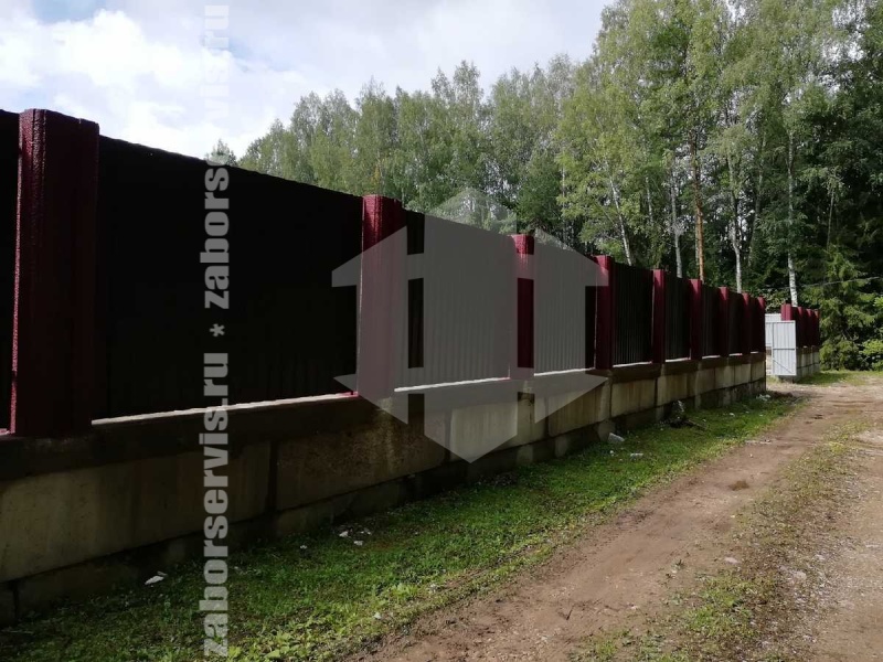 Забор из профнастила на ленточном фундаменте 38 метров