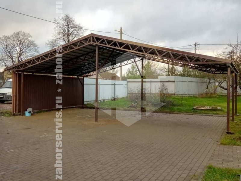 Навес для двух автомобилей пример 9