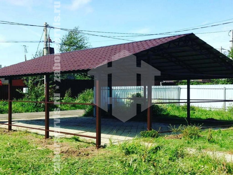 Навес из металлочерепицы пример 7