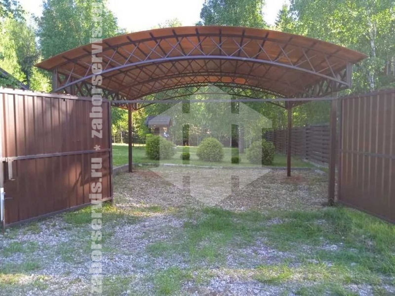 Навес для двух автомобилей пример 1