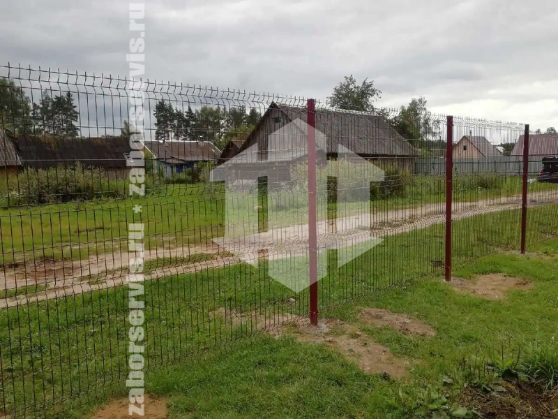 Забор 3Д с утрамбовкой столбов щебнем 50 метров
