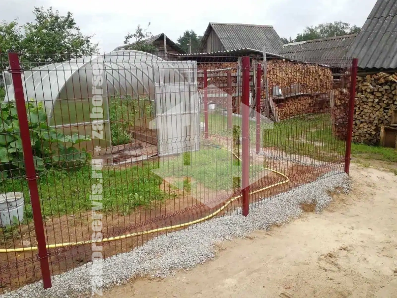 Забор 3Д с утрамбовкой столбов щебнем 50 метров