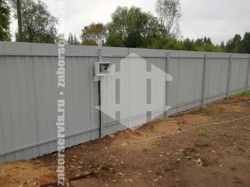 Забор из профнастила 88 метров синий